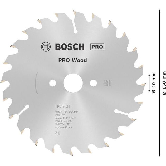 Пильный диск «Optiline Wood» 150 x 20/16 мм, 24 зуба, BOSCH, фото , изображение 4 | SNABZHENIE.com.ua