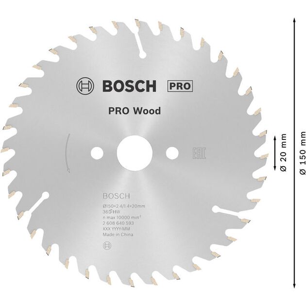 Пильный диск BOSCH Optiline Wood 150 мм, 36 зубьев, фото , изображение 4 | SNABZHENIE.com.ua