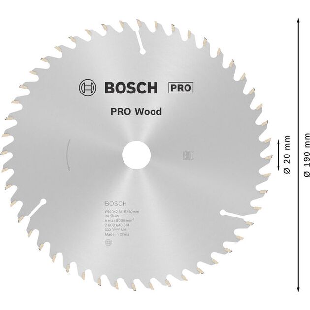Пильный диск «Optiline Wood» 190 x 20/16 мм, 48 зубьев BOSCH, фото , изображение 4 | SNABZHENIE.com.ua