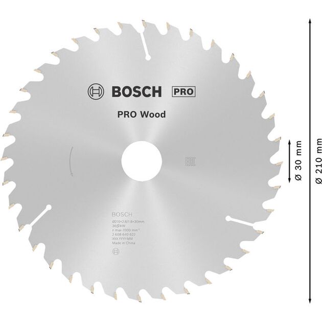 Пильный диск BOSCH Optiline Wood 210 x 30 x 2,8 мм, 36 зубьев, фото , изображение 4 | SNABZHENIE.com.ua