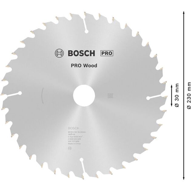 Пильный диск Bosch Optiline Wood 230 x 30 x 2,8 мм, 36 зубьев, фото , изображение 4 | SNABZHENIE.com.ua
