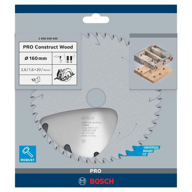 Пильный диск 160 мм, Z 12 по дереву, BOSCH (2608640630), фото , изображение 3 | SNABZHENIE.com.ua