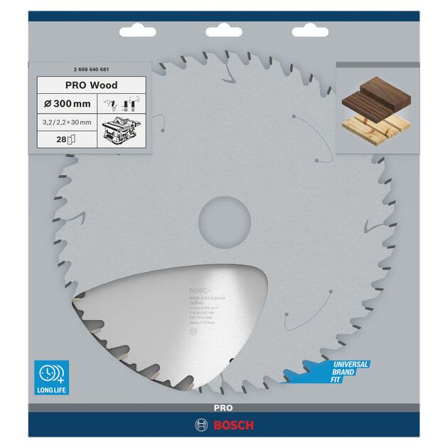 Пильный диск Bosch Speedline Wood 300x30x3,2мм, 28 зубьев, фото , изображение 3 | SNABZHENIE.com.ua