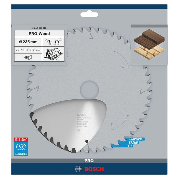 Пильный диск Bosch Optiline Wood 235 мм, 48 зубьев, 2,8 мм, фото , изображение 3 | SNABZHENIE.com.ua