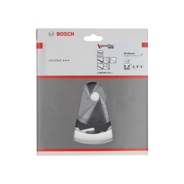 Пильний диск «Speedline Wood» 130 x 16 x 2,0 мм, 9 BOSCH, фото , зображення 2 | SNABZHENIE.com.ua