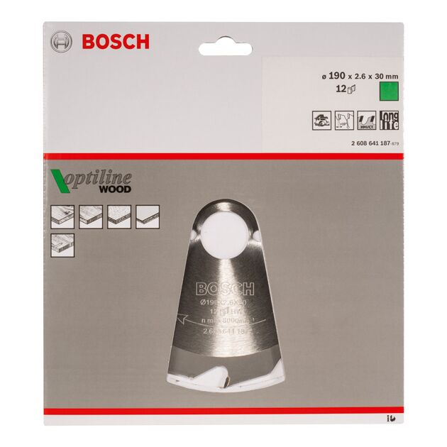 Диск «Optiline Wood» для распиловки BOSCH, фото , изображение 2 | SNABZHENIE.com.ua