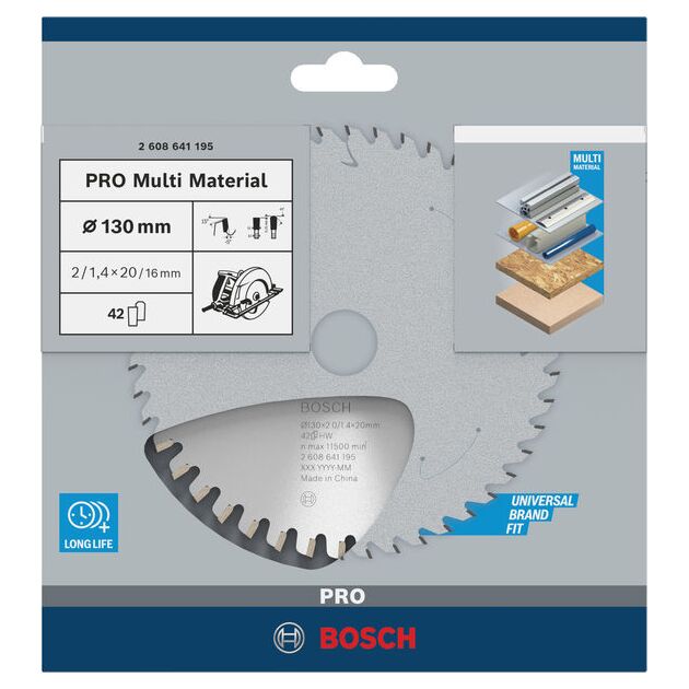 Пильний диск «Multi Material» 130 x 20/16 x 2,0 мм; 42 BOSCH, фото , зображення 2 | SNABZHENIE.com.ua