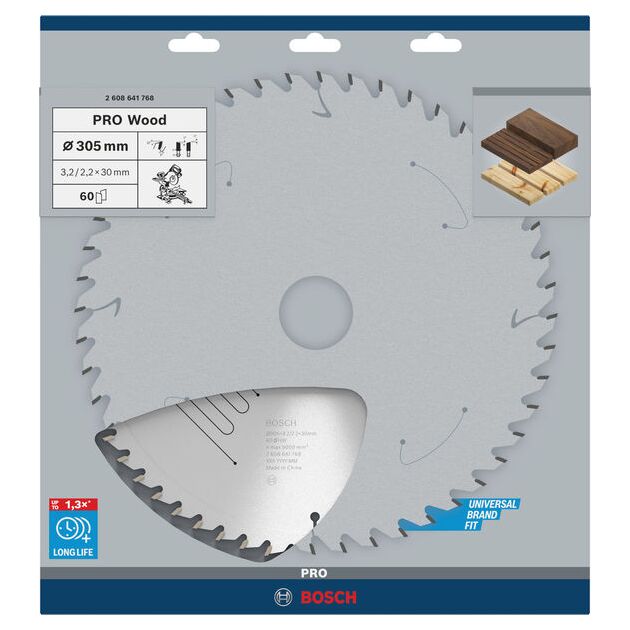Пильный диск BOSCH Optiline Wood 305x30x3,2 мм, 60 зубьев, фото , изображение 2 | SNABZHENIE.com.ua
