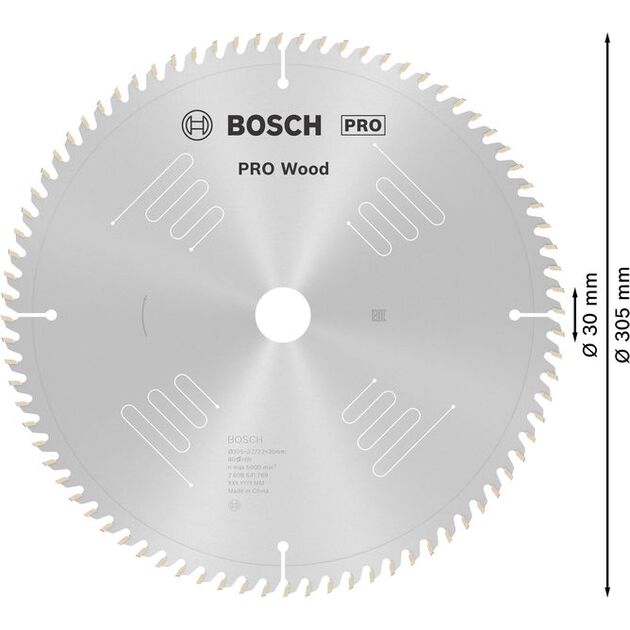Пильный диск «Optiline Wood» 305 мм, 80 зубьев, BOSCH, фото , изображение 4 | SNABZHENIE.com.ua