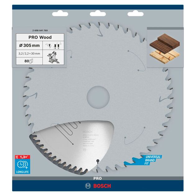 Пильный диск «Optiline Wood» 305 мм, 80 зубьев, BOSCH, фото , изображение 3 | SNABZHENIE.com.ua