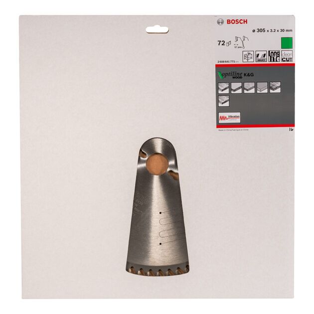 Диск пильный «Optiline Wood» 305 x 30 x 3,2 мм, 72 зуба BOSCH, фото , изображение 3 | SNABZHENIE.com.ua