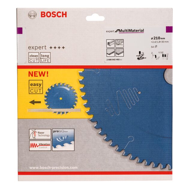 Пильний диск Expert for Multi Material 210 x 30 x 2,4 мм, 54 BOSCH, фото , зображення 2 | SNABZHENIE.com.ua