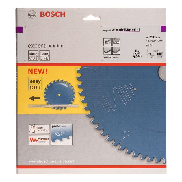 Пильний диск Expert for Multi Material 216 x 30 x 2,4 мм, 64 BOSCH, фото , зображення 2 | SNABZHENIE.com.ua