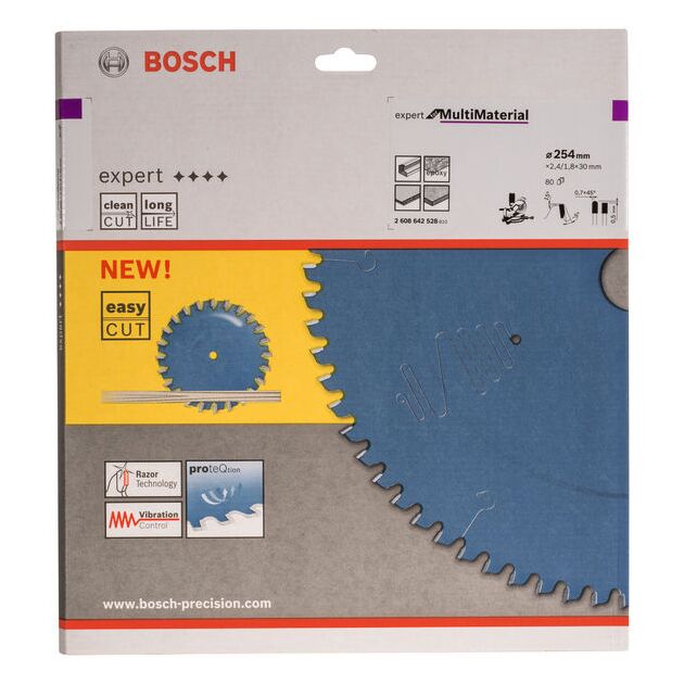 Пильний диск Expert for Multi Material 254 x 30 x 2,4 мм, 80 BOSCH, фото , зображення 2 | SNABZHENIE.com.ua