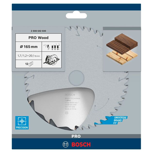Пильный диск Bosch Speedline Wood 165 x 20/16 мм, 12 зубьев, фото , изображение 3 | SNABZHENIE.com.ua
