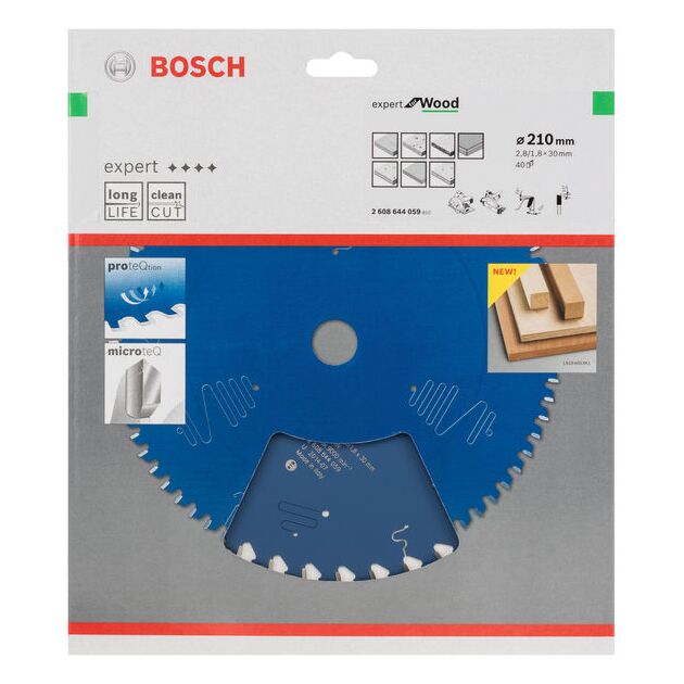 Пильный диск Expert for Wood 210 мм, 40 зубьев, BOSCH, фото , изображение 2 | SNABZHENIE.com.ua