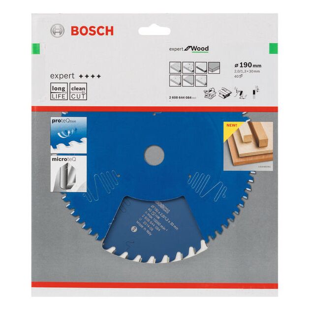 Пильный диск Expert for Wood 190 мм, 40 зубьев, BOSCH, фото , изображение 2 | SNABZHENIE.com.ua