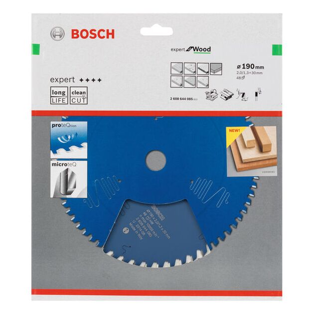 Пильный диск BOSCH Expert for Wood 190 мм, 48 зубьев, фото , изображение 2 | SNABZHENIE.com.ua
