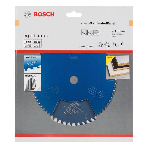 Пильний диск Expert for Laminated Panel 165 x 20 x 2,6 мм, 48 BOSCH, фото , зображення 2 | SNABZHENIE.com.ua