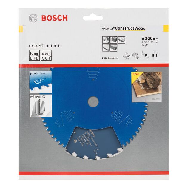Пильный диск Bosch Expert для дерева 160 x 20 x 2,0 мм, 24 зуба, фото , изображение 2 | SNABZHENIE.com.ua