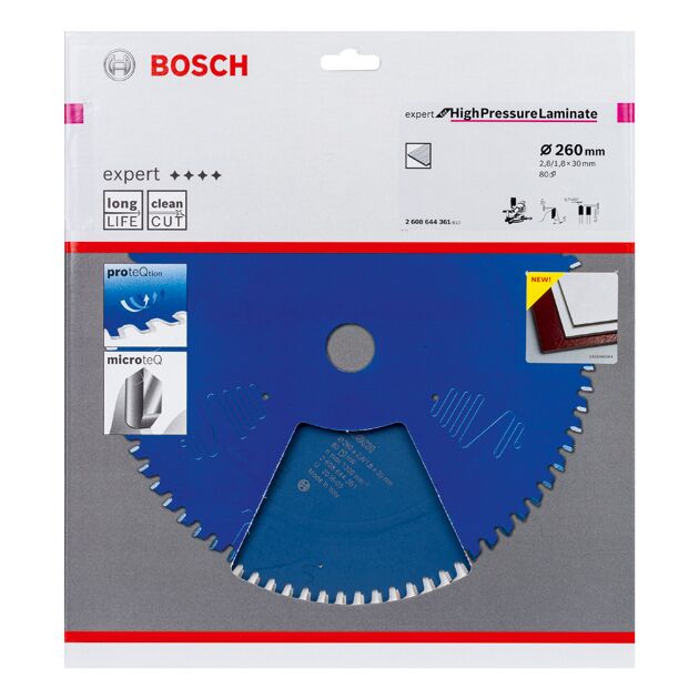 Пильный диск 260x30 мм, 80 T для ламината BOSCH (2608644361), фото , изображение 2 | SNABZHENIE.com.ua