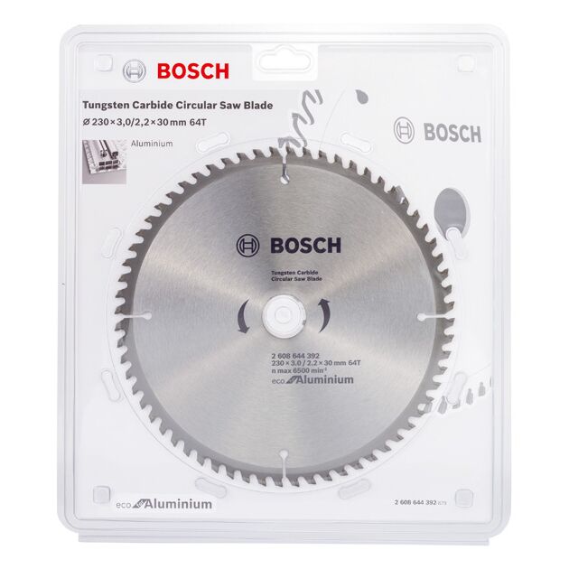 Пильный диск 230 мм, 64 T для алюминия ECO BOSCH (2608644392), фото , изображение 2 | SNABZHENIE.com.ua