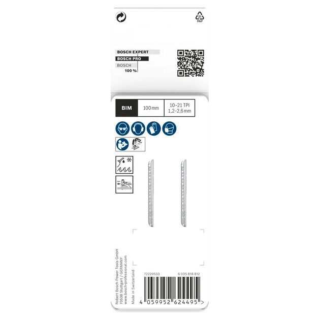 Полотно для лобзиков BOSCH T123XF, 100 мм, 2 шт., фото , изображение 3 | SNABZHENIE.com.ua