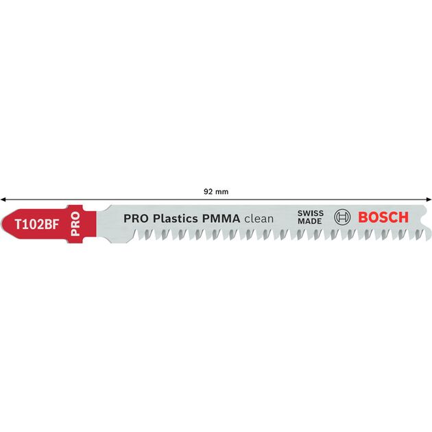 Полотно для лобзиков BOSCH PMMA Clean T102BF, 92 мм, 2 шт., фото , изображение 3 | SNABZHENIE.com.ua