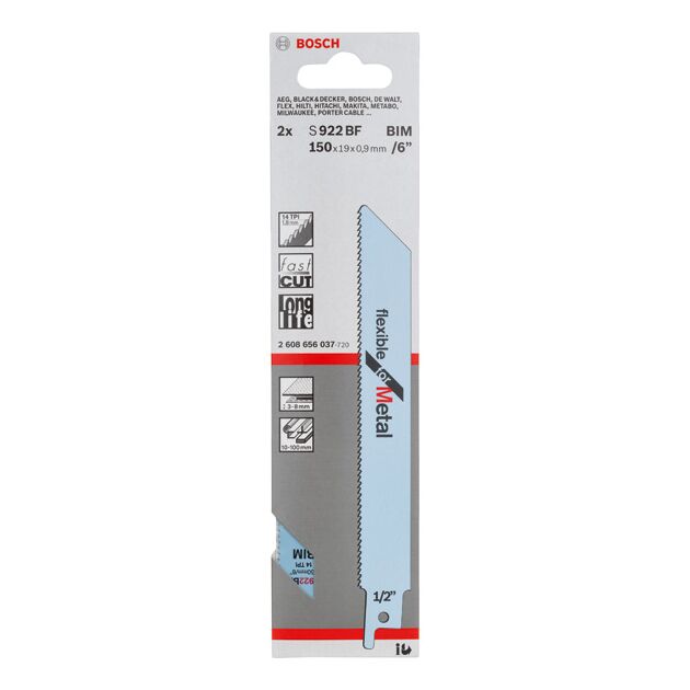 Пильное полотно Bosch S 922 BF, 14 TPI, 2 шт (2608656037), фото , изображение 2 | SNABZHENIE.com.ua