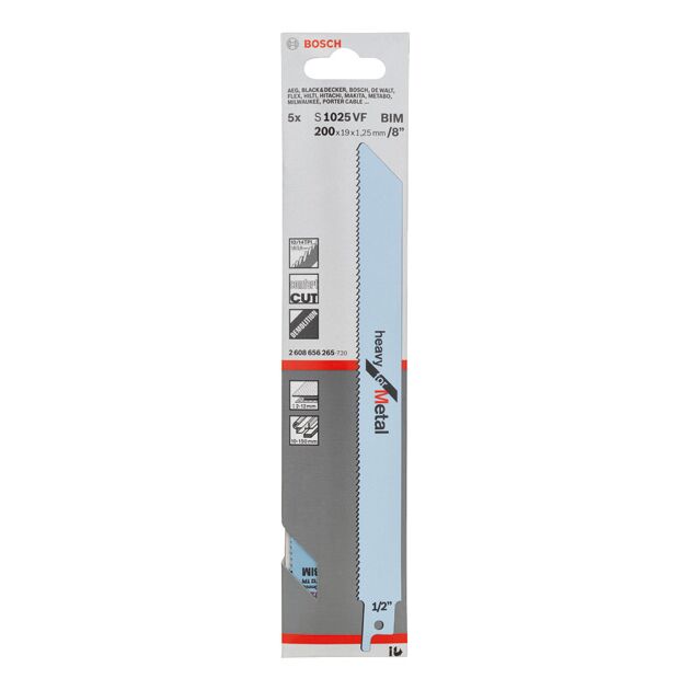 Пильное полотно Bosch S 1025 VF, 10-14 TPI, 5 шт (2608656265), фото , изображение 2 | SNABZHENIE.com.ua