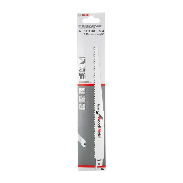 Пильное полотно Bosch S 1111 DF, 6 зубьев, 2 шт., фото , изображение 2 | SNABZHENIE.com.ua