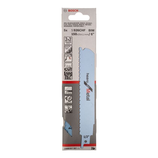 Полотно ножовочное S 926 CHF Heavy для металла BOSCH, фото , изображение 2 | SNABZHENIE.com.ua