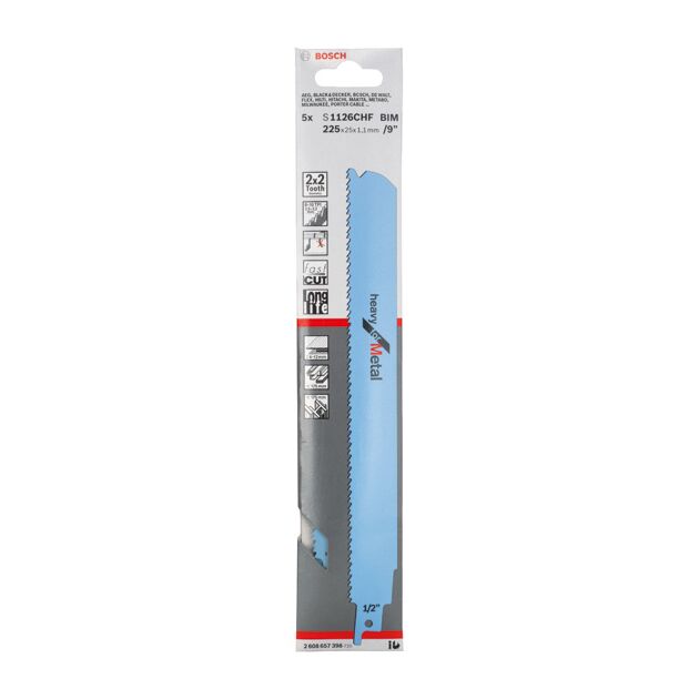 Полотно Bosch S 1126 CHF, 5 шт, 8+10TPI (2608657398), фото , изображение 2 | SNABZHENIE.com.ua