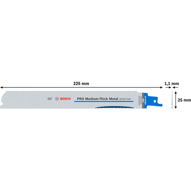 Полотно PRO Medium-Thick Metal precise S1137BEF, 1,1 x 25 x 225 мм, 5 шт. BOSCH, фото , зображення 3 | SNABZHENIE.com.ua