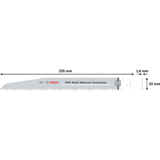 Полотно BOSCH PRO Multi Material S1110VF, 1,6x22x225 мм, 2 шт., фото , изображение 3 | SNABZHENIE.com.ua