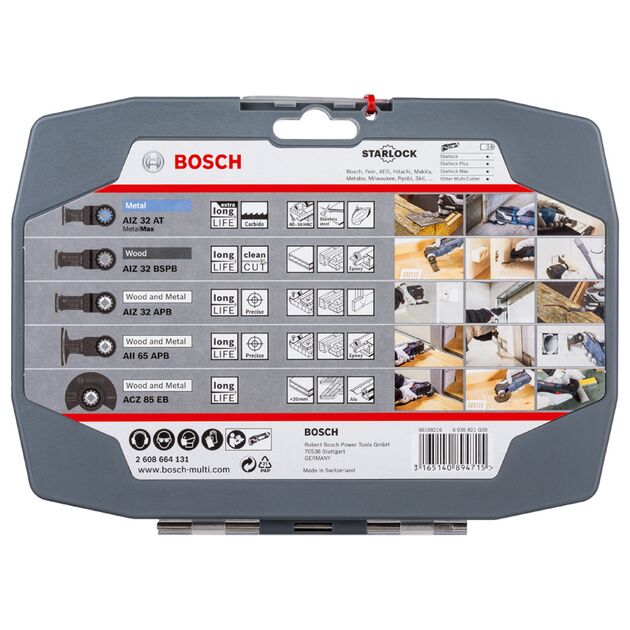 Набор для мультиинструмента Wood and Metal, 5 шт. BOSCH, фото , изображение 2 | SNABZHENIE.com.ua