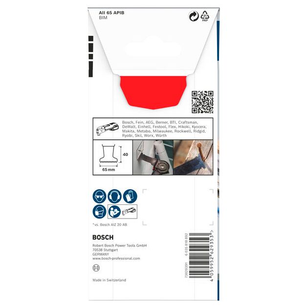 Полотно для мультиинструмента BOSCH PRO AII 65 APIB, 65x40 мм, фото , изображение 4 | SNABZHENIE.com.ua