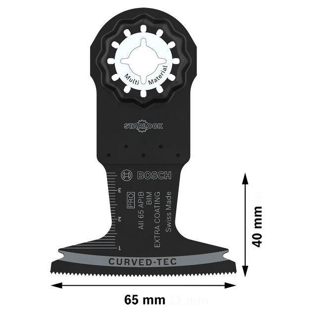 Полотно для мультиинструмента BOSCH PRO AII 65 APIB, 65x40 мм, фото , изображение 3 | SNABZHENIE.com.ua