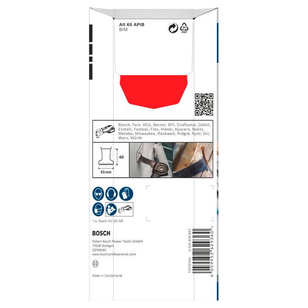 Полотно для мультиинструмента BOSCH PRO AII 65 APIB, 65x40 мм, фото , изображение 4 | SNABZHENIE.com.ua