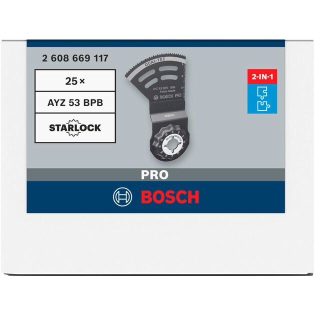 Полотно для мультиинструмента BOSCH PRO AYZ 53 BPB, 53 x 40 мм, фото , изображение 2 | SNABZHENIE.com.ua