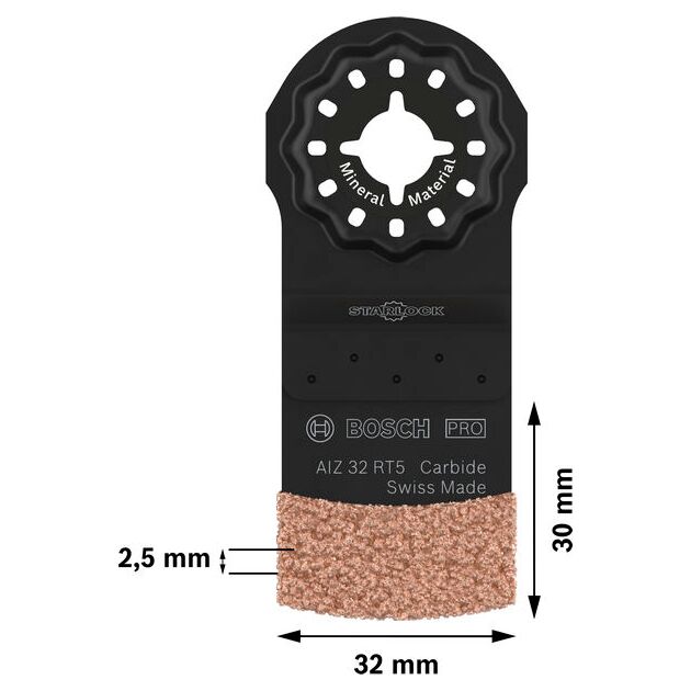 Полотно для мультиинструмента Bosch AIZ 32 RT5, 2,5x32 мм, фото , изображение 3 | SNABZHENIE.com.ua
