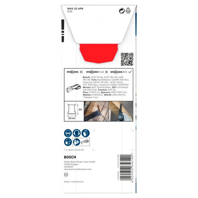Полотно для мультиинструмента BOSCH PRO MAII 32 APB, 32x80 мм, фото , изображение 4 | SNABZHENIE.com.ua