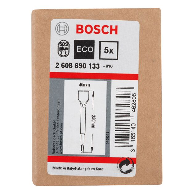Лопаточное зубило BOSCH 40x250 мм ECO SDS-plus, 5 шт (2608690133), фото , изображение 2 | SNABZHENIE.com.ua