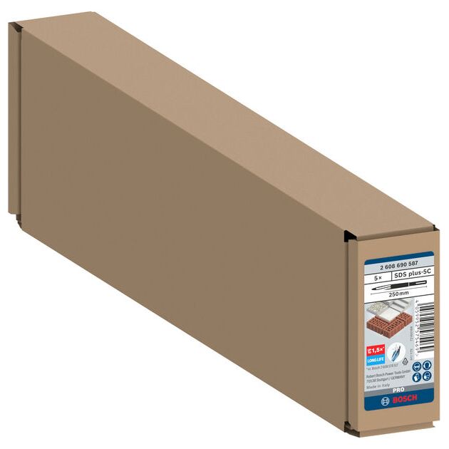 Набор зубил PRO SDS plus-5C, 250 мм BOSCH, фото , изображение 3 | SNABZHENIE.com.ua