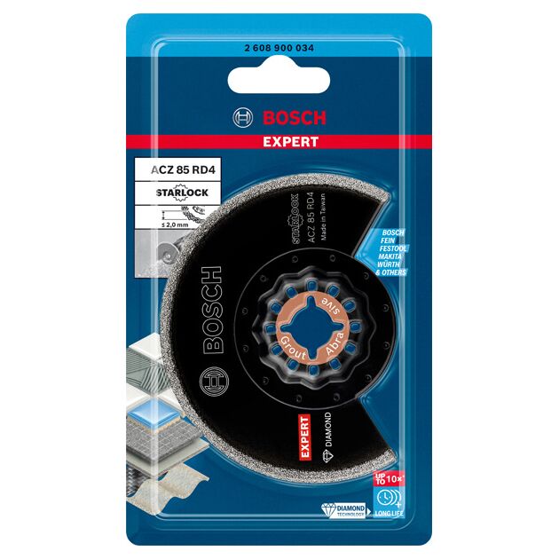 Полотно для багатофункціональних машин EXPERT Grout Segment Blade ACZ 85 RD4, 85 мм BOSCH, фото , зображення 2 | SNABZHENIE.com.ua