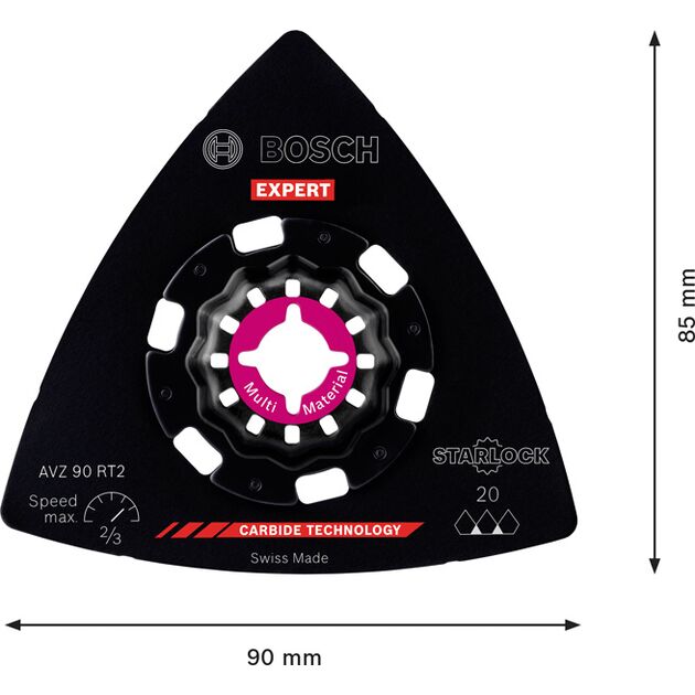Полотно для машин EXPERT Sanding Plate AVZ 90 RT2, 90 мм BOSCH, фото , изображение 3 | SNABZHENIE.com.ua
