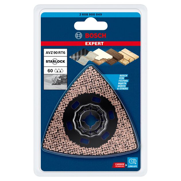 Полотно для машин EXPERT Sanding Plate AVZ 90 RT6, 90 мм BOSCH, фото , изображение 2 | SNABZHENIE.com.ua