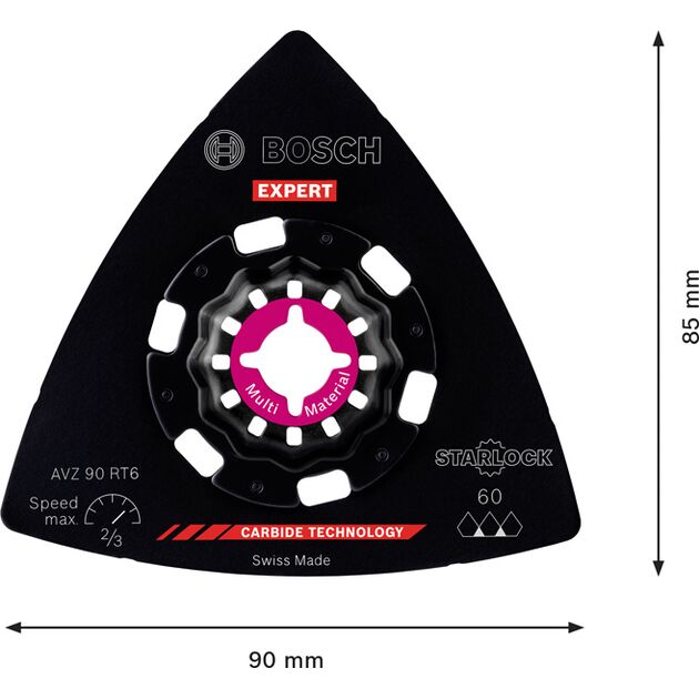 Полотно для машин EXPERT Sanding Plate AVZ 90 RT6, 90 мм BOSCH, фото , изображение 3 | SNABZHENIE.com.ua