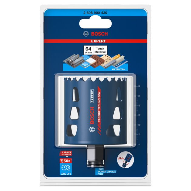 Коронка EXPERT Tough Material, 64 x 60 мм BOSCH, фото , зображення 2 | SNABZHENIE.com.ua