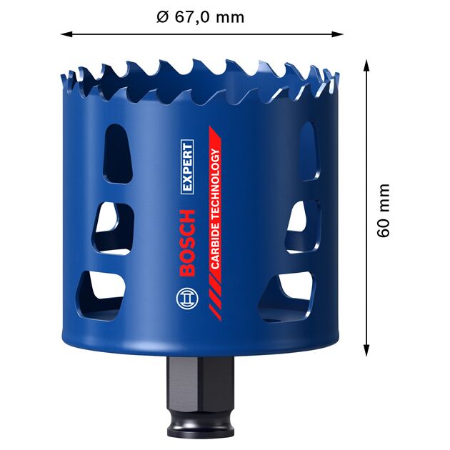 Коронка BOSCH EXPERT Tough Material, 67 x 60 мм, фото , изображение 3 | SNABZHENIE.com.ua